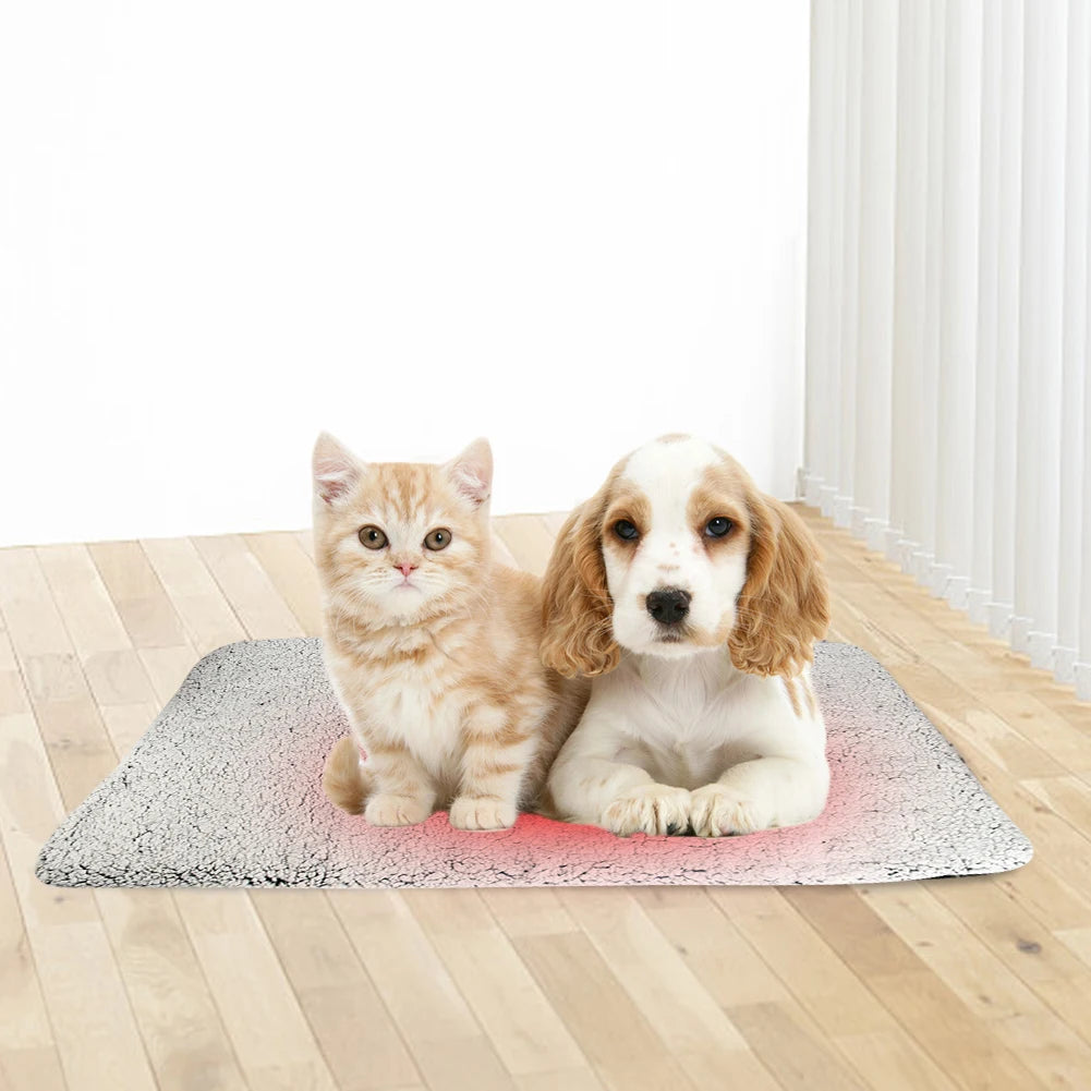Self-Warming Cat Bed Pad Self-Heating Thermal Cat Dog Bed Mat Pet Warming Pad Soft Thickened Blanket Pad for Indoor Outdoor Pets