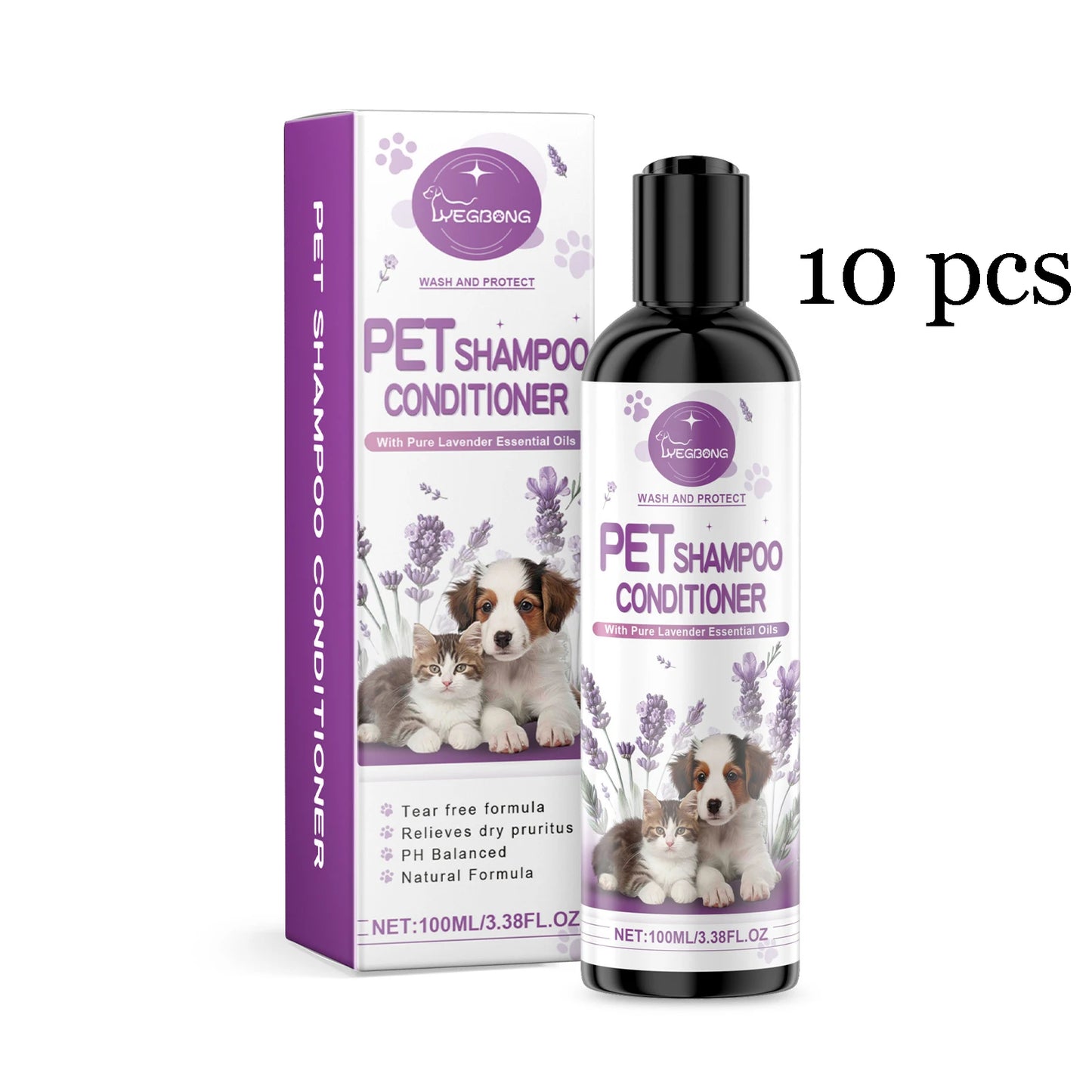 Yegbong Pet Lavender Hair Shampoo Gentle Cleaning Pet Remove Dirts Volumizing Enhance Smoothness Relief Dryness Pet Hair Shampoo