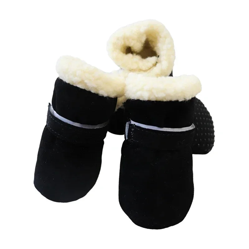 4Pcs New Winter Shoes Non-slip Snow Waterproof Warm Dogs Puppy Cat Chihuahua Pet Paw Care Pug Boots for Small Breeds Pet Dog