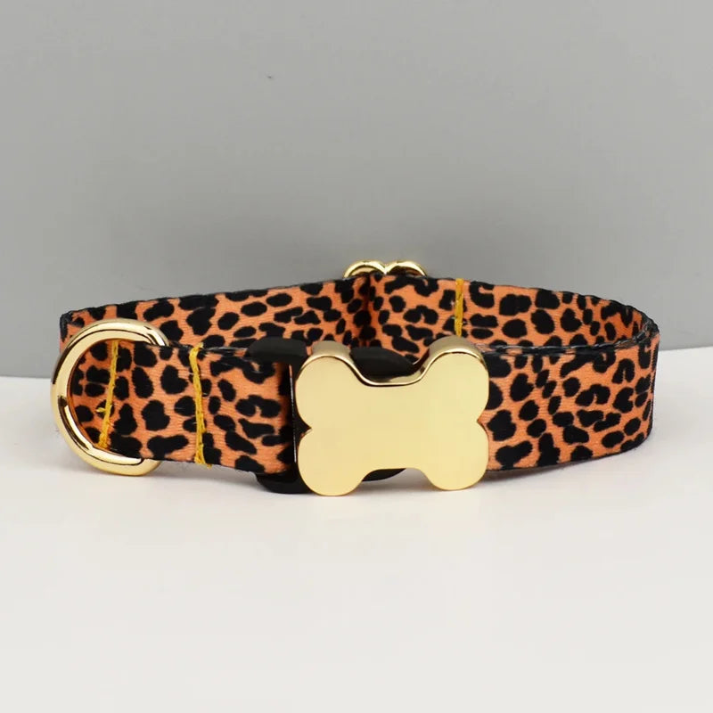 Custom Engraved Ethnic Style Dog Collar with Nameplate for Small Medium Large Dogs Pet Supplies with Matching Leash