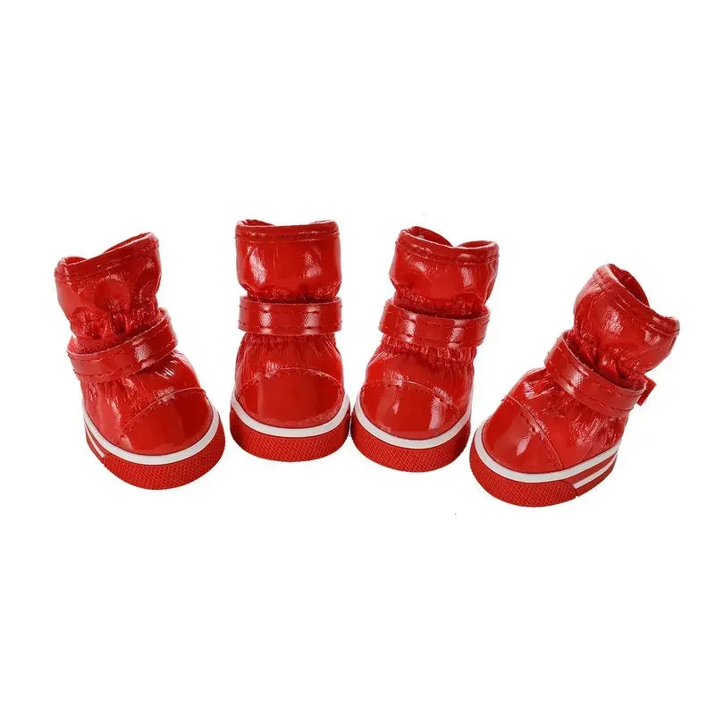 4Pcs/set Pet Dogs Winter Rain Shoes Waterproof Dog Snow Boots Puppy Dog Slip Shoes Chihuahua Yorkie Shoes Footwear Accessories