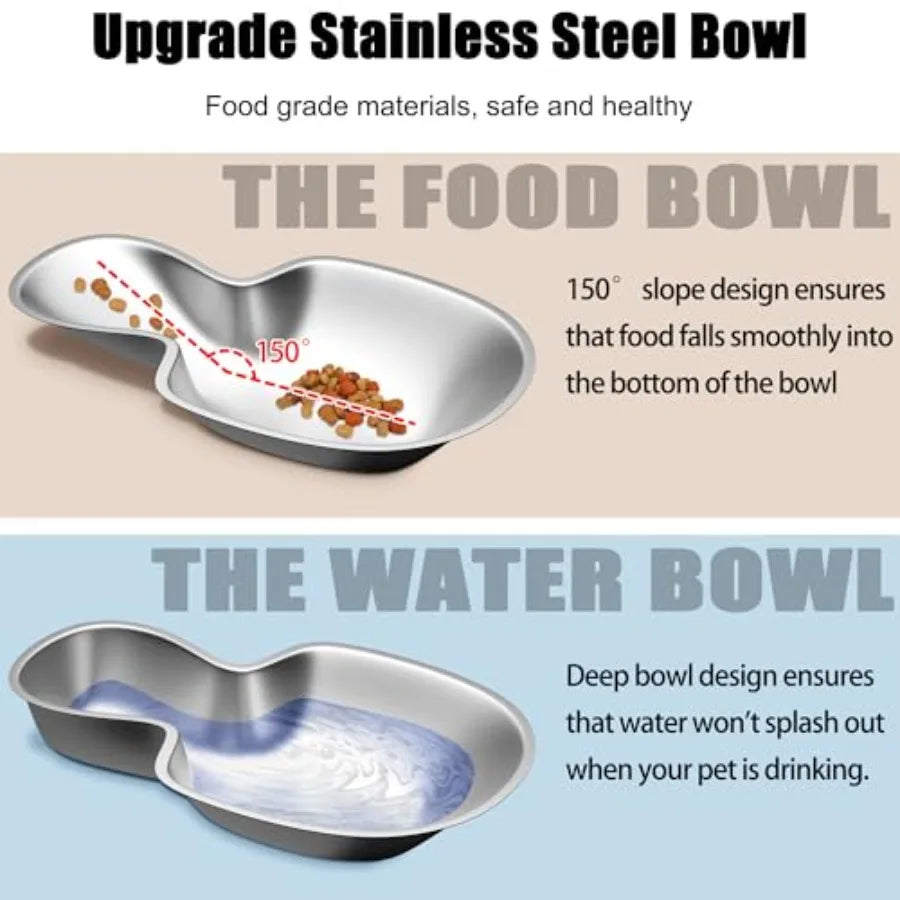 Stainless Steel Automatic Pet Feeder for SmallandMedium Pets Automatic Food Feeder and Waterer Stainless Steel Bowls Set 3.8 L