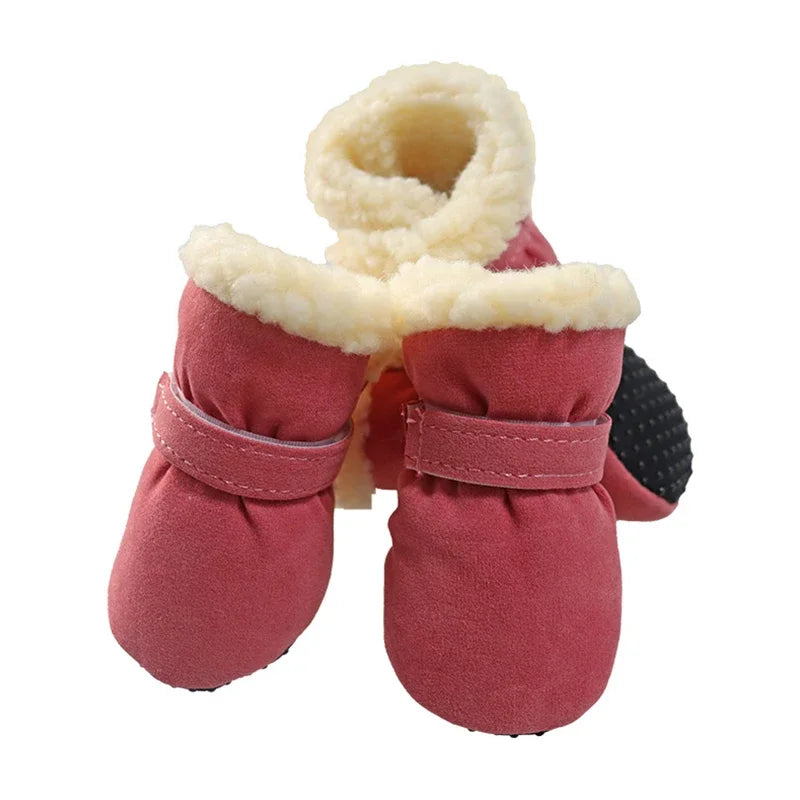 4Pcs New Winter Shoes Non-slip Snow Waterproof Warm Dogs Puppy Cat Chihuahua Pet Paw Care Pug Boots for Small Breeds Pet Dog