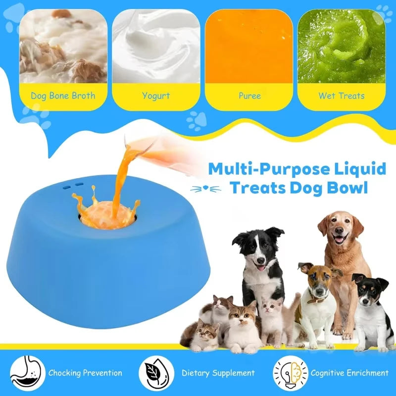 Liquid Slow Dog Bowls  Anti-slip Ball-shaped Bone Soup Dog Licking Bowl Licking Bowl for Healthy Eating Non-Slip and Anti-Chokin