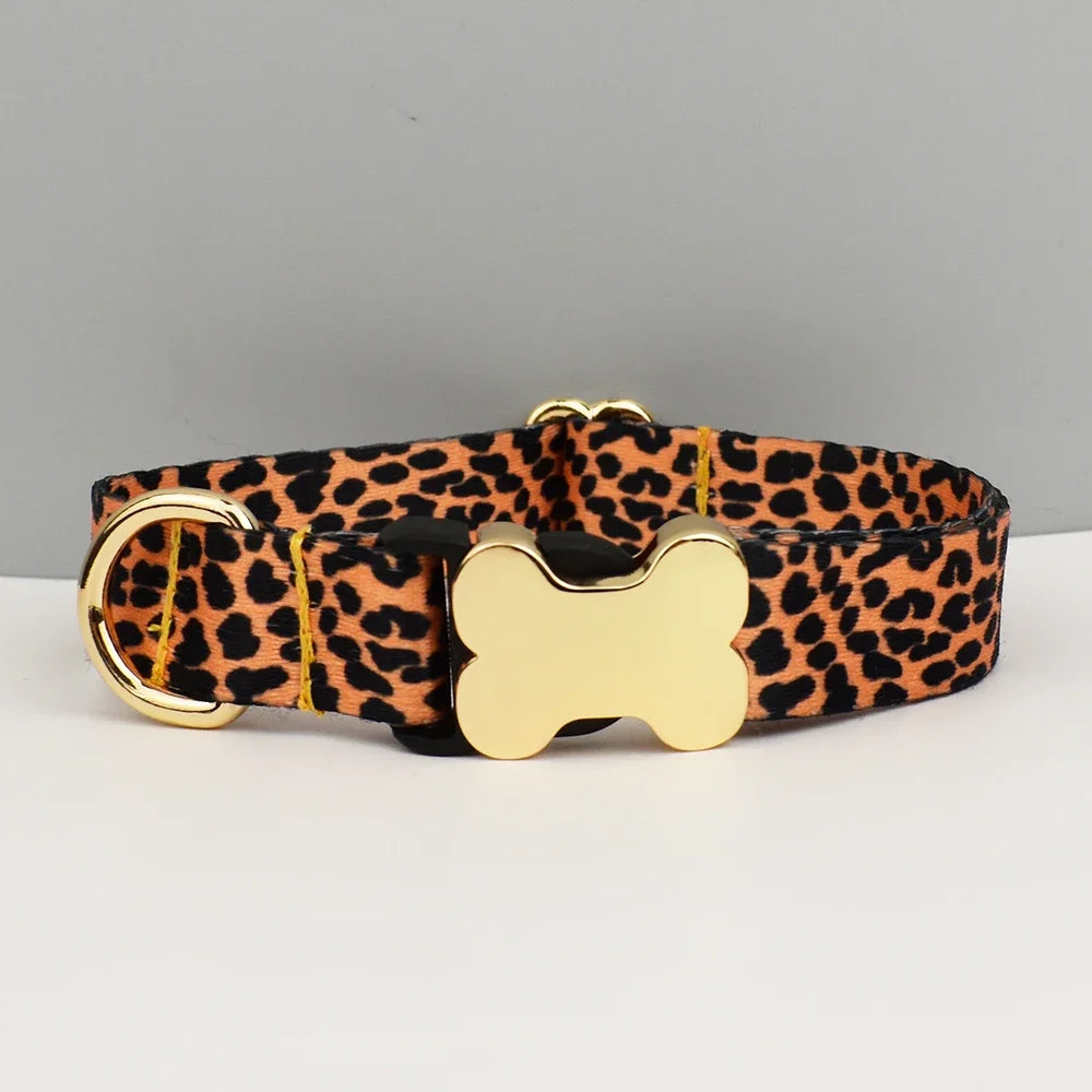 Custom Engraved Ethnic Style Dog Collar with Nameplate for Small Medium Large Dogs Pet Supplies with Matching Leash
