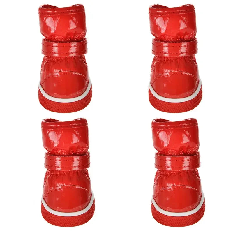 4Pcs/set Pet Dogs Winter Rain Shoes Waterproof Dog Snow Boots Puppy Dog Slip Shoes Chihuahua Yorkie Shoes Footwear Accessories