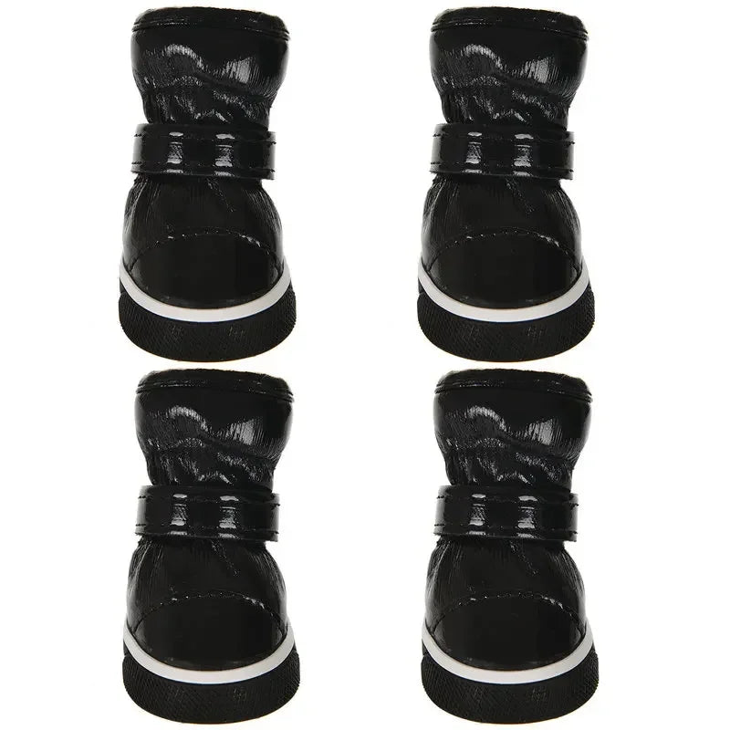 4Pcs/set Pet Dogs Winter Rain Shoes Waterproof Dog Snow Boots Puppy Dog Slip Shoes Chihuahua Yorkie Shoes Footwear Accessories