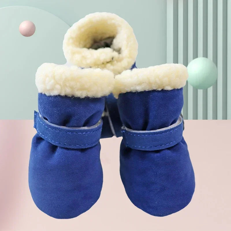 4Pcs New Winter Shoes Non-slip Snow Waterproof Warm Dogs Puppy Cat Chihuahua Pet Paw Care Pug Boots for Small Breeds Pet Dog