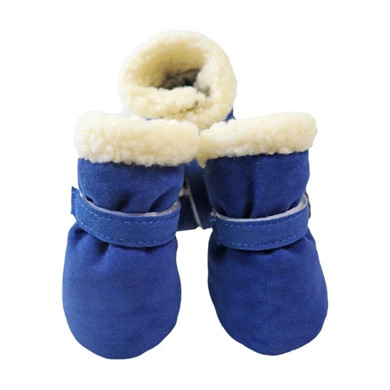 4Pcs New Winter Shoes Non-slip Snow Waterproof Warm Dogs Puppy Cat Chihuahua Pet Paw Care Pug Boots for Small Breeds Pet Dog
